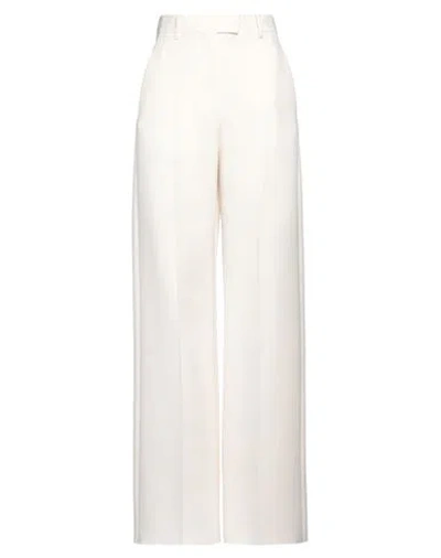 Valentino Garavani Woman Pants Ivory Size 14 Virgin Wool, Silk In White