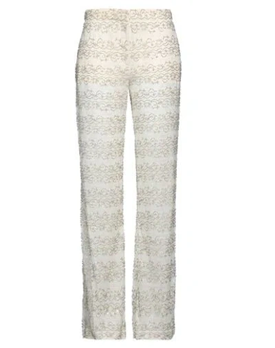 Valentino Garavani Woman Pants Ivory Size 8 Polyamide, Viscose, Silk, Polyester In White