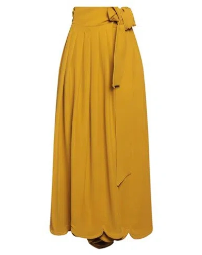 Valentino Garavani Woman Pants Mustard Size 6 Silk In Yellow