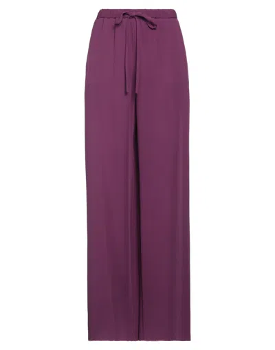 Valentino Garavani Woman Pants Plum Size 6 Silk In Purple