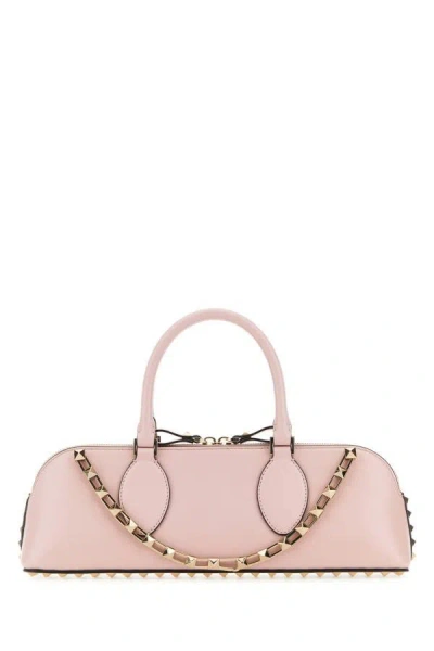 Valentino Garavani Woman Pastel Pink Leather Rockstud East-west Handbag