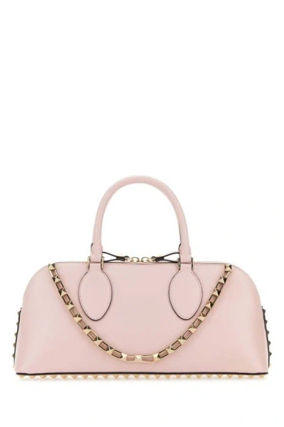 Valentino Garavani Woman Pink Leather Rockstud Handbag In Orange