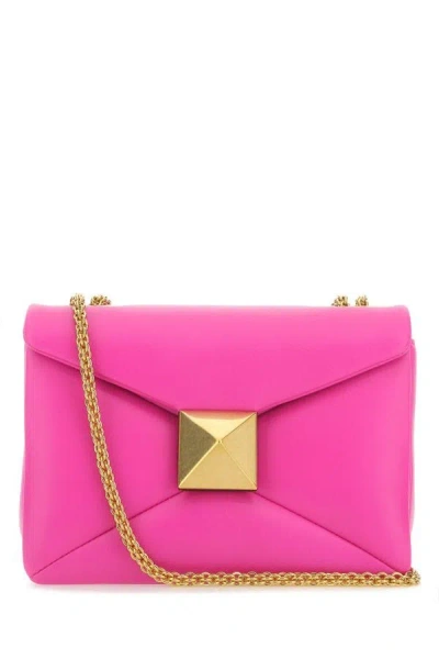 Valentino Garavani Woman Pink Pp Leather One Stud Shoulder Bag