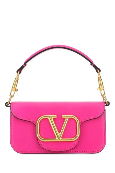 Valentino Garavani Woman Pink Pp Leather Small Locã² Handbag