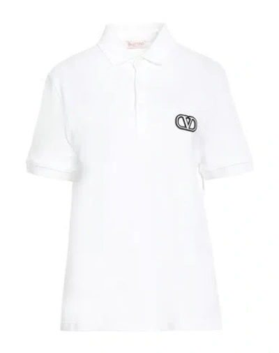 Valentino Garavani Woman Polo Shirt White Size S Cotton, Polyester