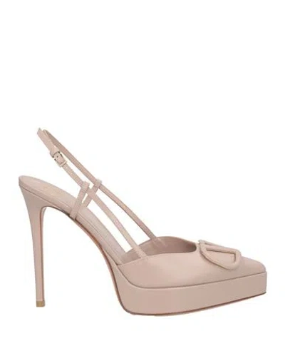 Valentino Garavani Woman Pumps Antique Rose Size 7.5 Leather In Pink