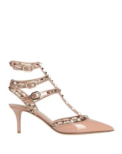 Valentino Garavani Woman Pumps Antique Rose Size 8 Leather, Plastic