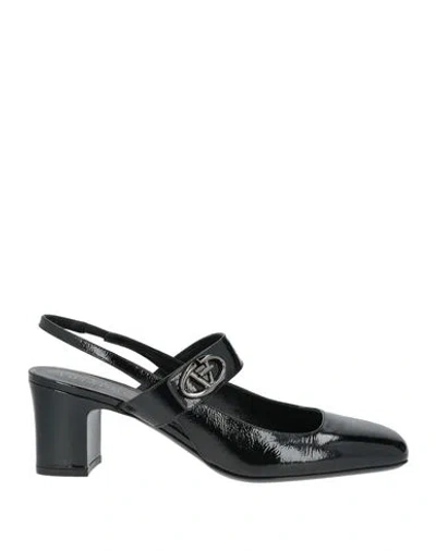 Valentino Garavani Woman Pumps Black Size 10 Leather