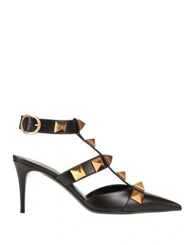 Valentino Garavani Woman Pumps Black Size 7.5 Soft Leather In Black