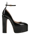 Valentino Vlogo 120 Patent Ankle Strap Platform Pump In Black