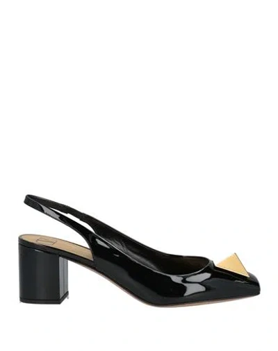 Valentino Garavani Woman Pumps Black Size 12 Leather
