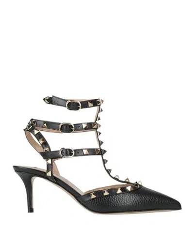 Valentino Garavani Woman Pumps Black Size 5.5 Leather