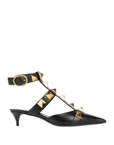 Valentino Garavani Woman Pumps Black Size 6 Leather