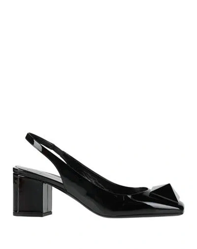 Valentino Garavani Woman Pumps Black Size 6.5 Leather