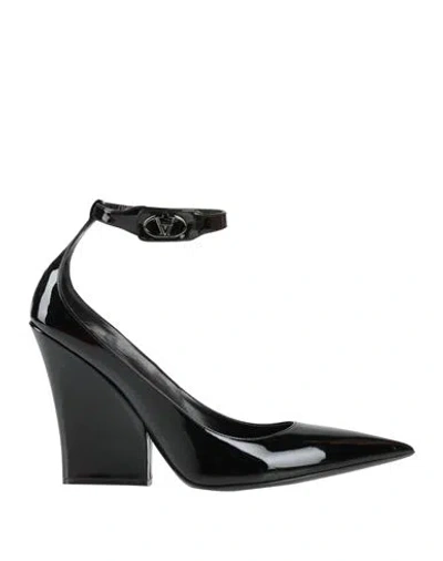 VALENTINO GARAVANI VALENTINO GARAVANI WOMAN PUMPS BLACK SIZE 7 LEATHER