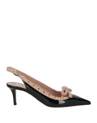 Valentino Garavani Rockstud Bow Slingback Pump In Black
