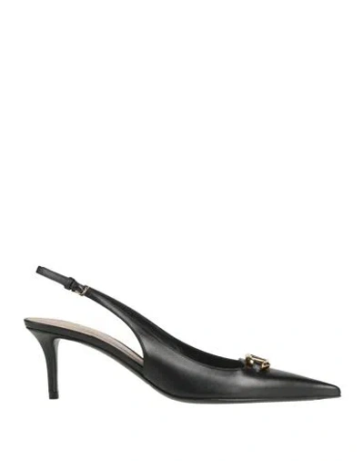 Valentino Garavani 60 Vlogo Leather Slingback Pumps In Black