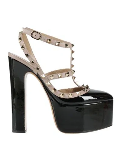 Valentino Garavani 155mm Rockstud Patent Leather Sandals In Black