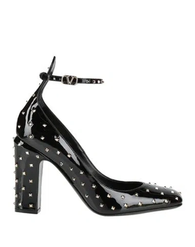 Valentino Garavani Woman Pumps Black Size 7.5 Leather