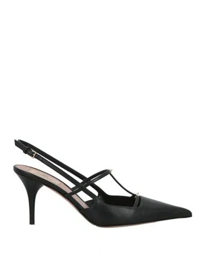 Valentino Garavani Woman Pumps Black Size 7.5 Leather