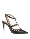 Valentino Garavani Woman Pumps Black Size 8 Leather In Black
