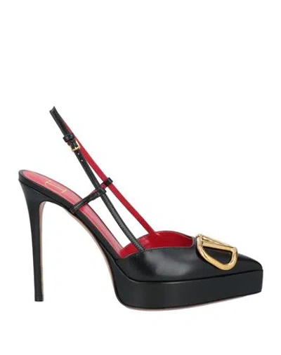 Valentino Garavani Woman Pumps Black Size 8 Leather