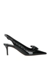Valentino Garavani Rockstud Bow Slingback Pump In Patent Leather With Matching Studs 60mm Woman Blac In Black