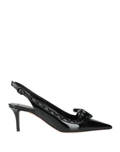 VALENTINO GARAVANI VALENTINO GARAVANI WOMAN PUMPS BLACK SIZE 8 LEATHER