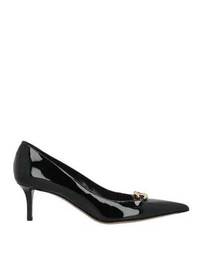 Valentino Garavani Woman Pumps Black Size 8 Leather