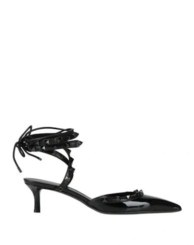 Valentino Garavani Woman Pumps Black Size 8 Leather