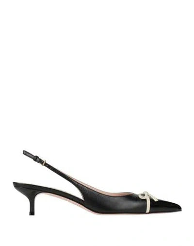 VALENTINO GARAVANI VALENTINO GARAVANI WOMAN PUMPS BLACK SIZE 8 LEATHER