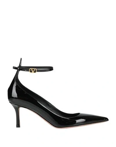 Valentino Garavani Woman Pumps Black Size 8 Leather