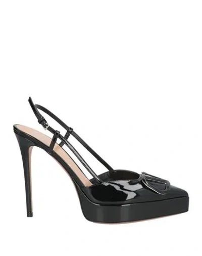 Valentino Garavani Woman Pumps Black Size 8 Leather