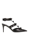 Valentino Garavani Woman Pumps Black Size 8 Leather In Black