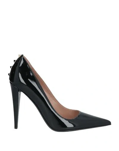 Valentino Garavani Woman Pumps Black Size 12 Leather