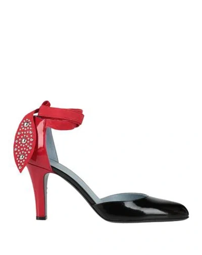 Valentino Garavani Woman Pumps Black Size 8 Leather In Multi