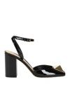 Valentino One Stud Patent Leather Ankle-strap Pumps In Black