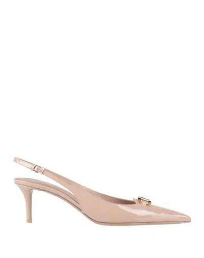 Valentino Garavani Woman Pumps Blush Size 10 Leather In Pink