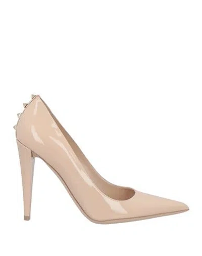 Valentino Garavani Woman Pumps Blush Size 11 Leather In Pink