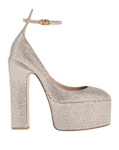 Valentino Garavani Crystal-embellished Suede Platform Pumps In Crystal Rose