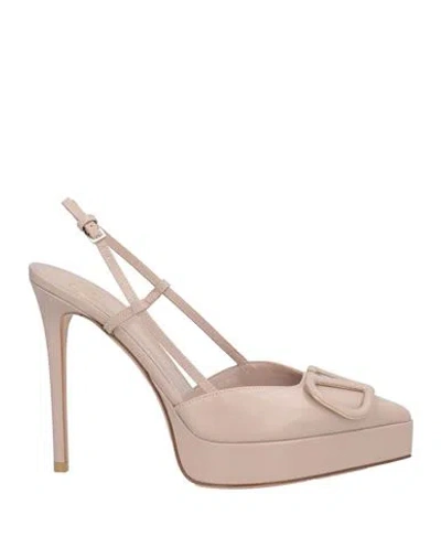 Valentino Garavani Woman Pumps Blush Size 7 Leather In Pink