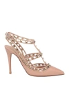Valentino Rockstud Ankle Strap Patent Leather Pumps In Pink