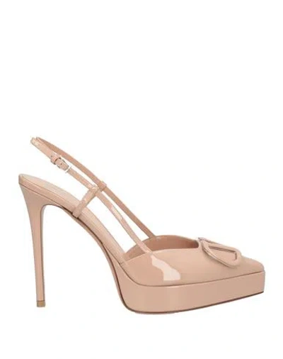 Valentino Garavani Woman Pumps Blush Size 8 Leather In Neutral