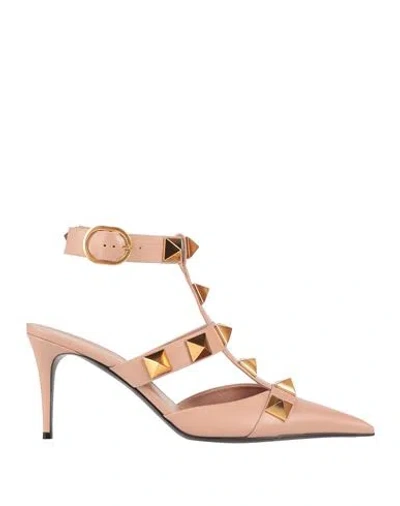 Valentino Garavani Woman Pumps Blush Size 8 Soft Leather In Pink