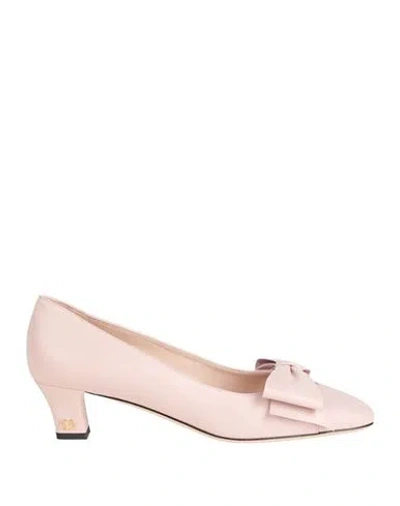Valentino Garavani Woman Pumps Blush Size 8.5 Leather In Pink