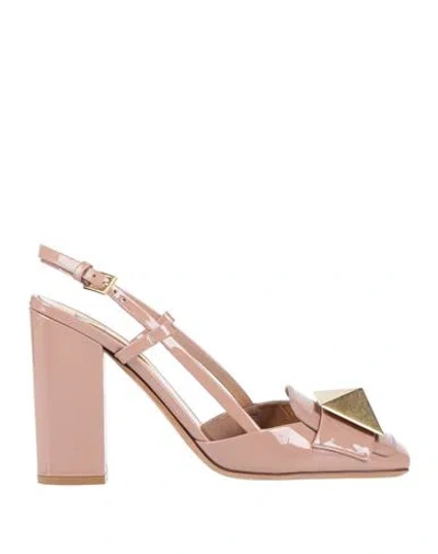 Valentino Garavani Woman Pumps Blush Size 8.5 Leather In Pink