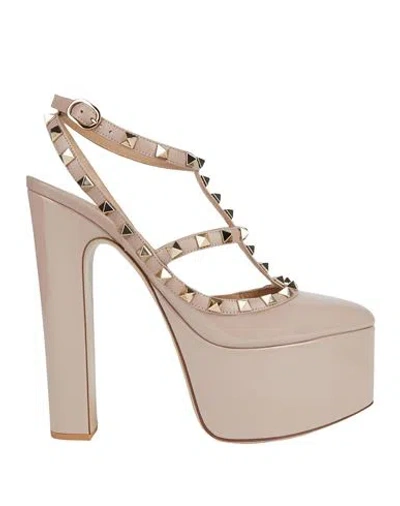 Valentino Taupe Rockstud 155 Heels In P45 Poudre