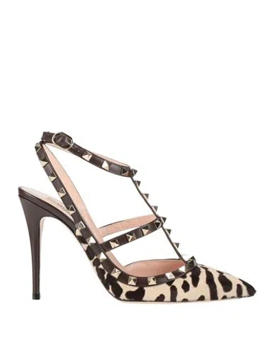 Valentino Garavani Woman Pumps Brown Size 6 Leather In Black