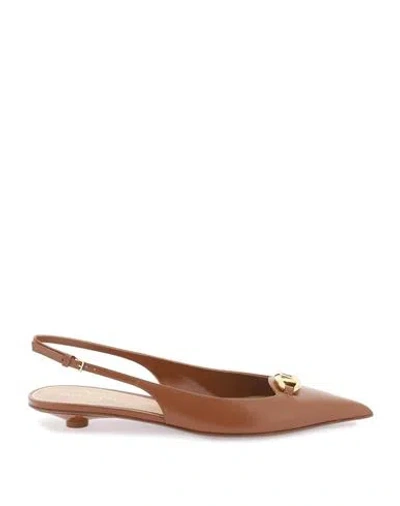 Valentino Garavani Woman Pumps Brown Size 8 Calfskin