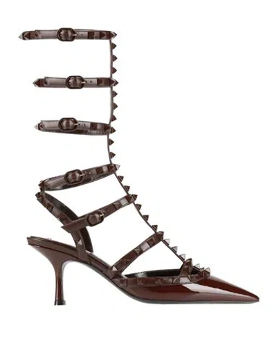 Valentino Garavani Woman Pumps Chocolate Brown Size 7 Leather